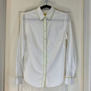 Banana Republic – Milly Collection Blouse | Size 10 white with neon accent